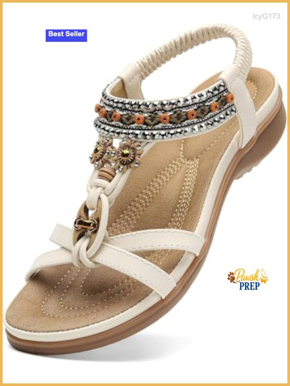 Women's Arch Support Sandals Bohemian T-Strap Flat Sandals Comfort Beach